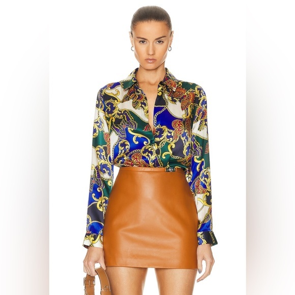 L'AGENCE Tops - L'AGENCE Tyler Blouse Multi Butterfly Size M